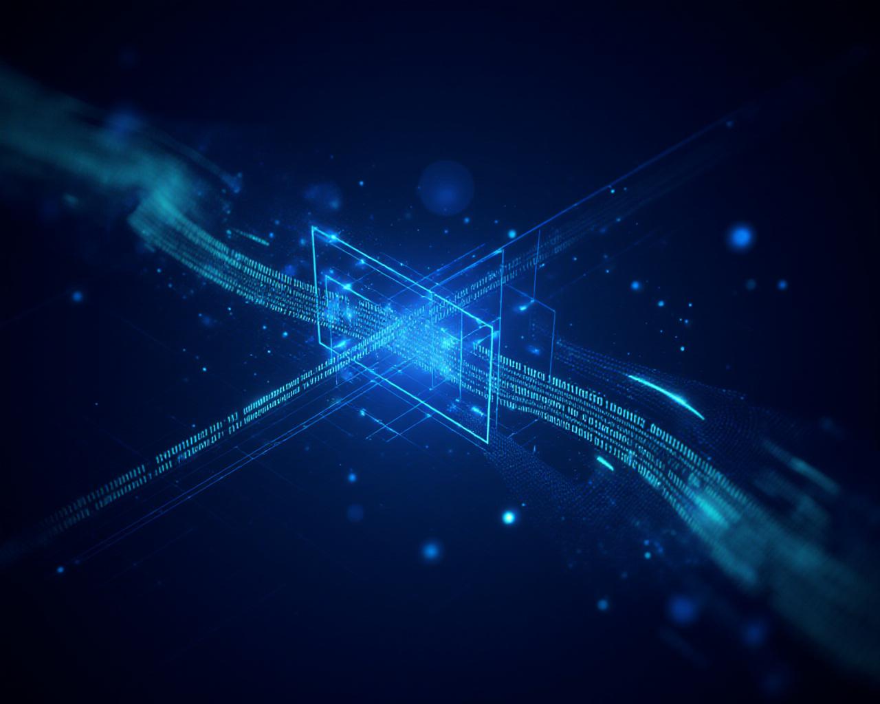 Abstract glowing data pipeline representing scalable architecture